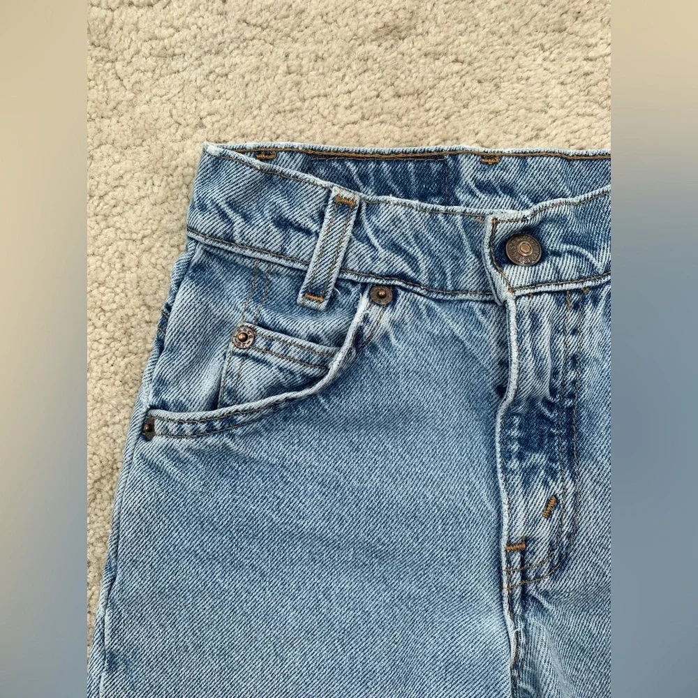 Vintage Little Levi’s Size 7 Orange Tab 550 Denim Jean Shorts - Picture 6 of 8